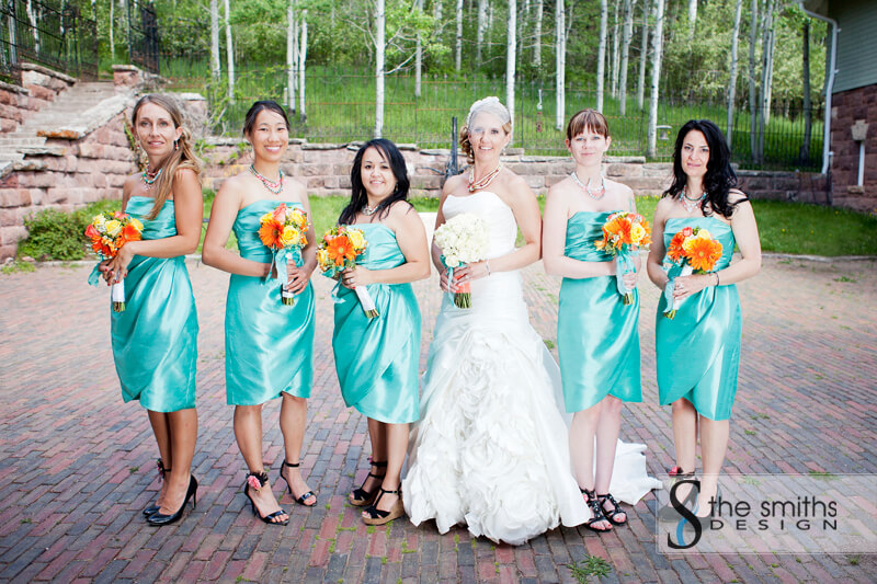 Bride and bridesmaids at the Redstone Castle