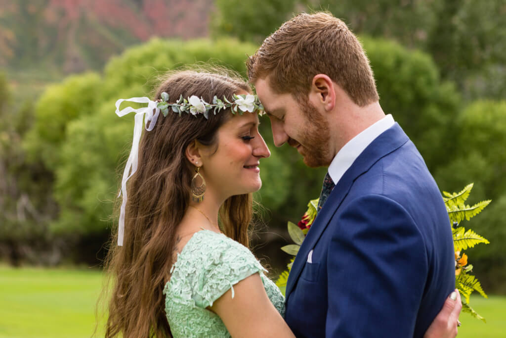 Bride and Groom Portraits on the Hill in Glenwood Springs 